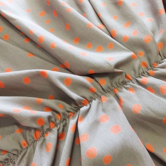 Bar III Polka Dot Flutter Sleeve Tunic Dress Muted Purple Coral Dots - Picture 3 of 4